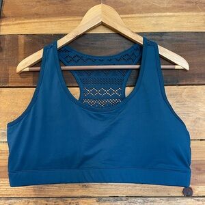 ZYIA Blue Bomber Racerback Sports Bra with Mesh Detail NWT